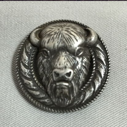 Sheath Concho (Buffalo-B) Antique Nickel 1-3/8" Dia.