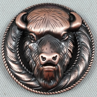 Sheath Concho (Buffalo-C) Antique Copper Plated 1-3/8" Dia.