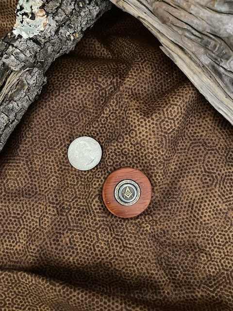 <B>Masonic Token</B> - Padauk 1