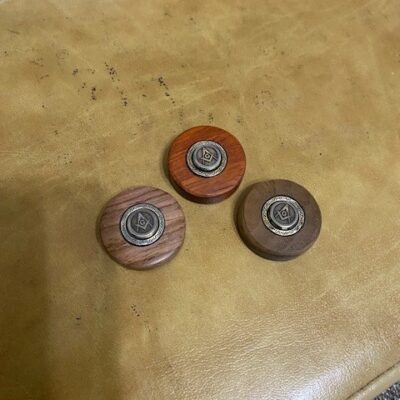 <B>Masonic Tokens</B> - English Walnut 1 - Padauk 1 - Macacauba 1